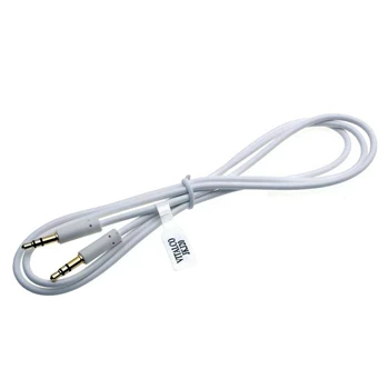 Kabel stereo jack 3.5 wtyk - wtyk prosty, biały 1m