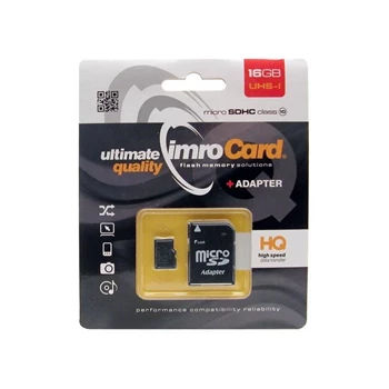 Karta MicroSD IMRO 16GB class 10 UHS-1 + adapter SD