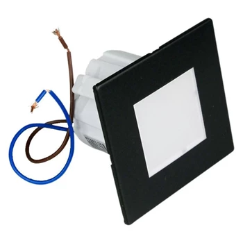 Lampka schodowa LED, 230Vac, kwadratowa czarny mat