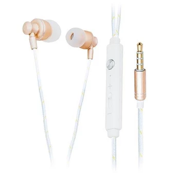 Słuchawki douszne BLOW B-100 GOLD, kabel plecionka biały