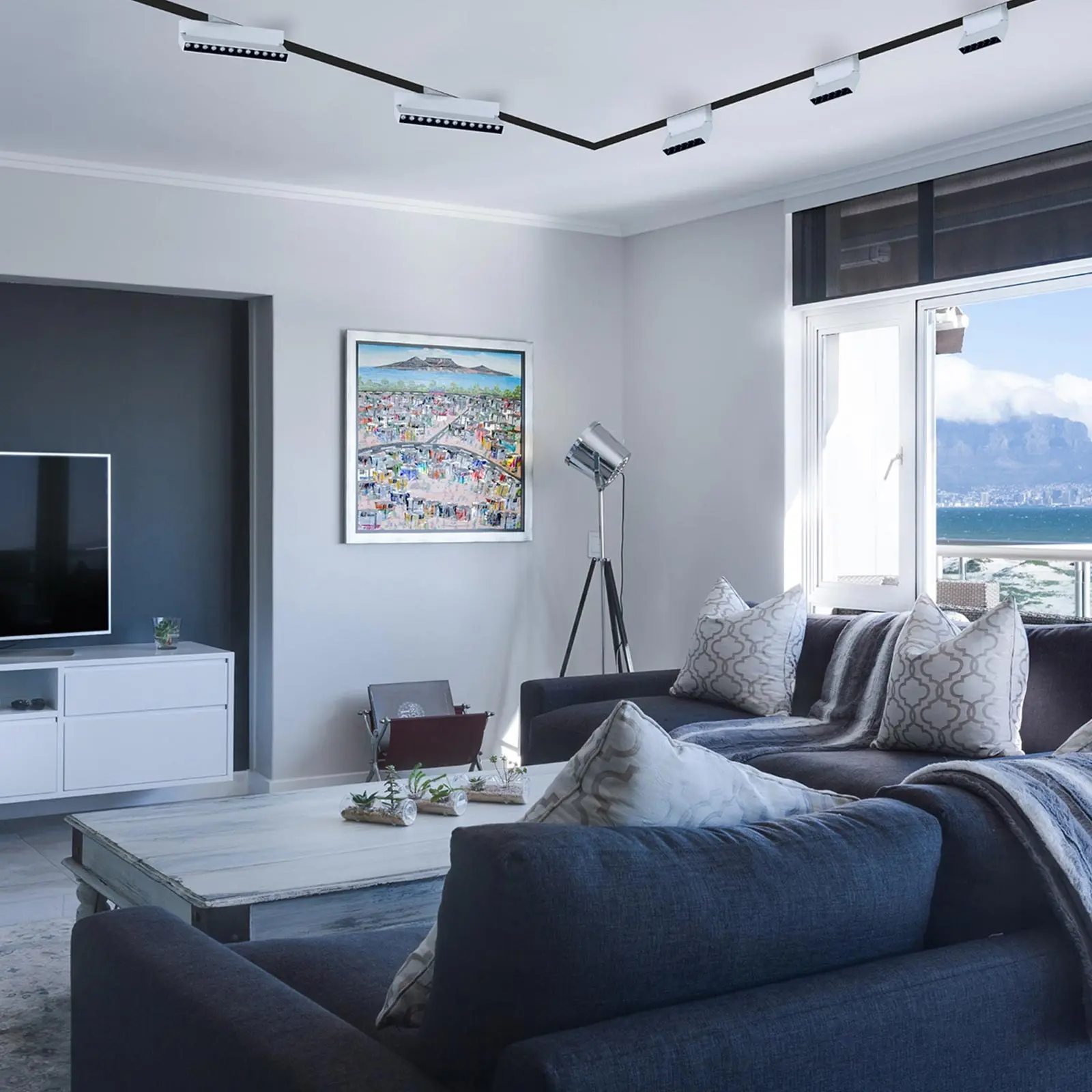 zdjęcie ilustracyjne, aranżacja systemu m-line zdjęcia oświetlenia szynowego m-line