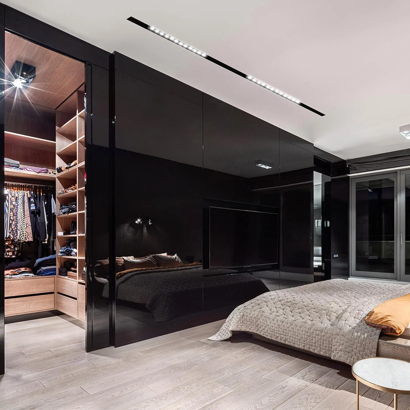 zdjęcie ilustracyjne, aranżacja systemu m-line zdjęcia oświetlenia szynowego m-line