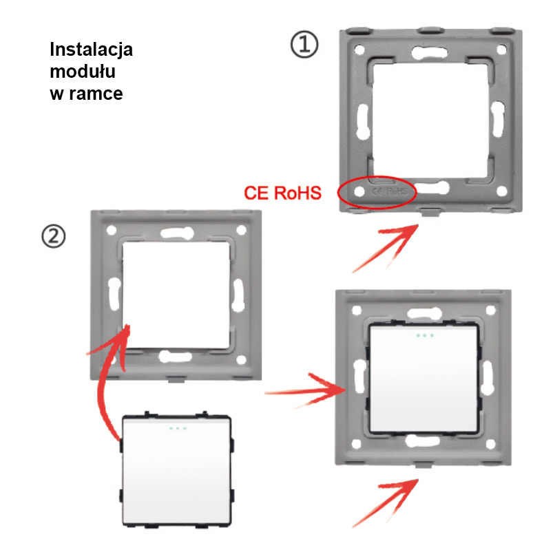 instalacja modułu w ramce