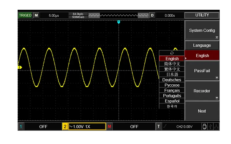 Ocyloskop z serii UTD2000CEX