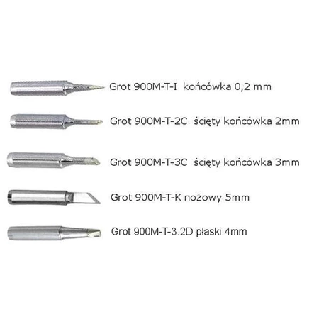Zestaw 5 grotów do stacji lutowniczych, typ 900M-T