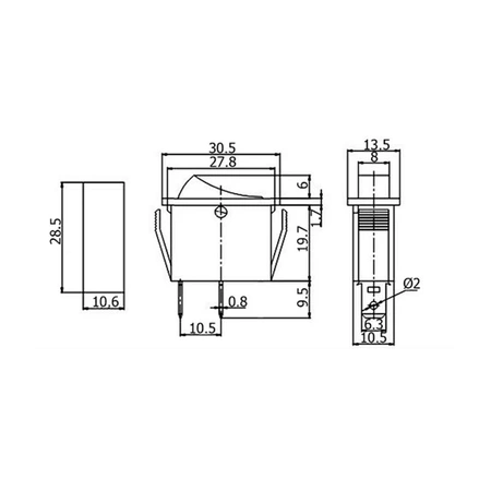 Przełącznik (ON)-OFF 15A 250VAC monostabilny, RS111-1C3B
