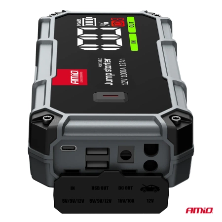 Jump Starter PRO 12V 12AH 1000A 3w1 Starter/Latarka Led/Powerbank AMIO 04676