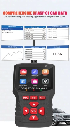 Skaner diagnostyczny OBD II/EOBD, tester samochodowy - NOYAFA NF-S611