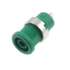 Gniazdo bezpieczne 4mm lutowane tuleja 25A zielone