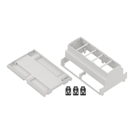 Obudowa modułowa na szynę DIN ZD1008J, 89,8 × 142,8 × 65,2 mm, ABS, szara, Kradex