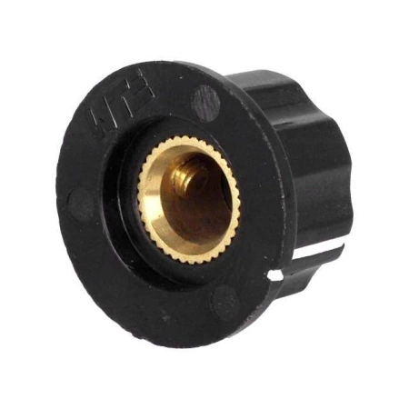 Gałka z kołnierzem, oś 6mm, fi20x12mm, niebieska