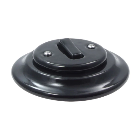 Włącznik światła z ramką, ceramiczny, montaż podtynkowy, kolor czarny Ceramic Loft