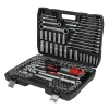 Zestaw 150 narzędzi: nasadki 1/4", 3/8" i 1/2", Torx E, klucze płasko-oczkowe, imbusy, w walizce - AMiO 05019