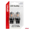 Żarówki LED W21/5W 7443 czerwone do świateł stop i pozycyjnych, 12/24 V, 15 diod SMD 3030, 2 szt. - AMiO 04999