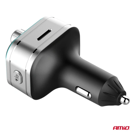 Transmiter FM 2xUSB-A + USB C + microSD, AMIO-04652