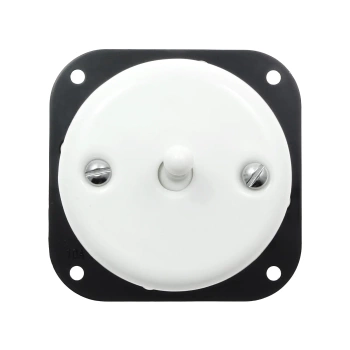 Włącznik dzwonkowy dźwigniowy ceramiczny, okrągły podtynkowy biały Ceramic Loft