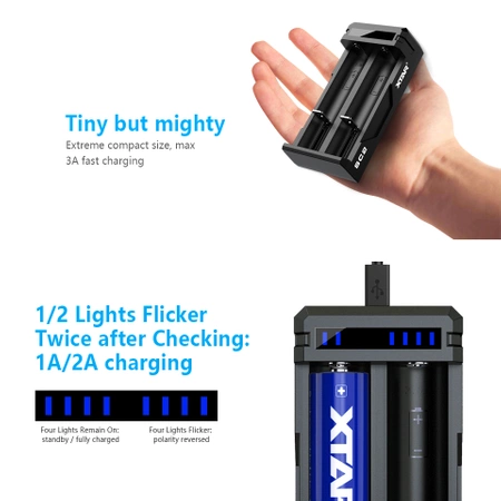 Ładowarka do akumulatorów 18650 i innych XTAR SC2