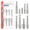 Zestaw 9 adapterów do wkrętarki z trzpieniem 1/4" HEX na nasadki 1/4", 3/8" i 1/2" - AMiO 04931