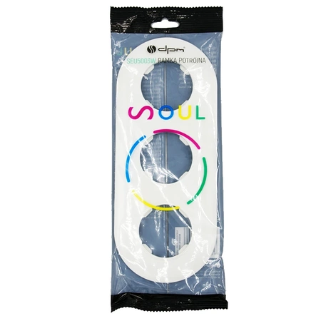 Ramka potrójna, plastikowa, owalna, biała, Soul/Oval