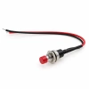Przycisk chwilowy PBS-110 zwierny OFF-(ON), 1 A 250 V, otwór 7 mm, przewody 10 cm, czerwony