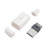 Wtyk micro USB B, do montażu na przewodzie, biały