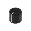 Gałka do potencjometru na oś 6mm - 22x17mm - czarna, biały wskaźnik