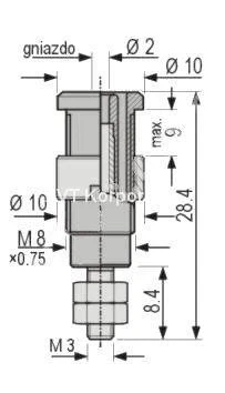 Gniazdo bezpieczne 2mm M3, 10A, czarne