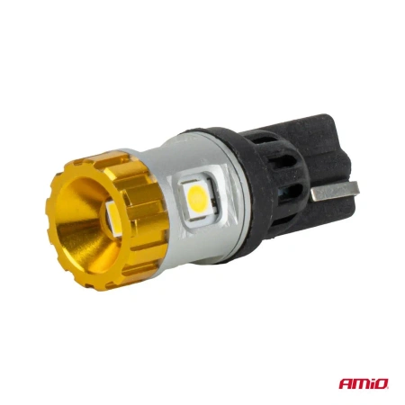 Żarówki LED W5W T10 CANBUS 12/24 V, 4 × SMD 3030 + 1 × SMD 3020, światło białe, 2 szt. - AMiO 04990