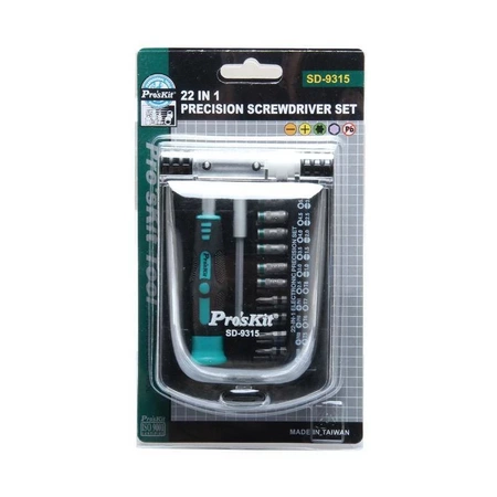 Zestaw bitów i kluczy nasadowych 20szt. z uchwytem, Proskit SD-9315