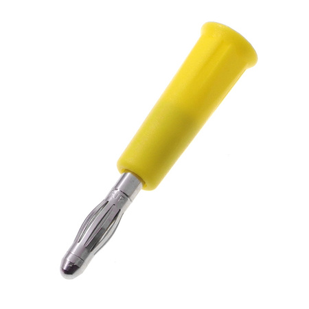 Wtyk izolowany 4mm lamelkowy, lutowany 32A, żółty