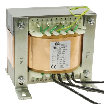 Transformator sieciowy lampowy TSL 400/001, 400VA, 313V + 2 × 6,4V, 0,6A, Indel