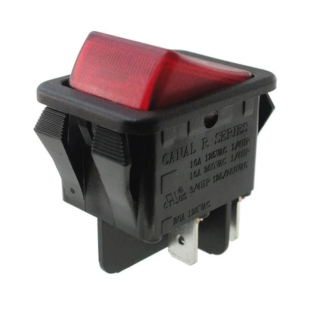 Włącznik ON-OFF klawiszowy R2101C5LBR9NW czerwony, 16A, Canal