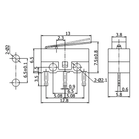 Przełącznik krańcowy ON-(ON) 1A