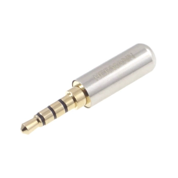 Wtyk jack 3.5 4-polowy HERMANN srebrny SLIM, profesjonalny