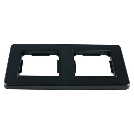 Ramka plastikowa podwójna, czarna, QUAD