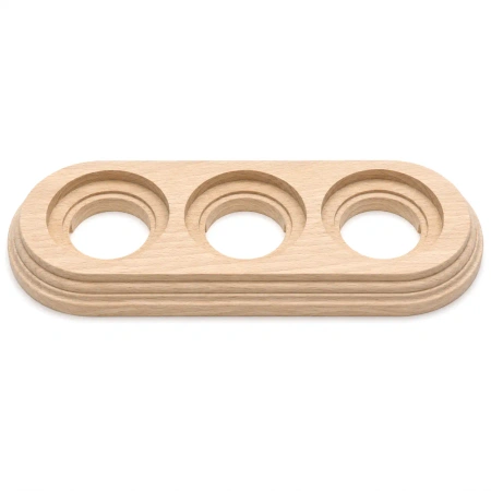 Ramka drewniana naturalna 3-modułowa do gniazd i włączników natynkowych Ceramic Classic Loft