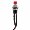 Przycisk chwilowy PBS-110 zwierny OFF-(ON), 1 A 250 V, otwór 7 mm, przewody 10 cm, czerwony