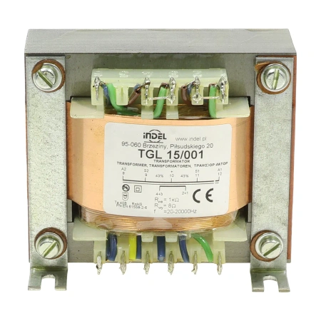 Transformator głośnikowy Indel TGL 15/001, 15 W, 1 kΩ/8 Ω, Push-Pull