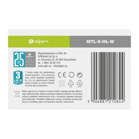 Łącznik kątowy do szyny magnetycznej poziomy natynkowy biały M-LINE