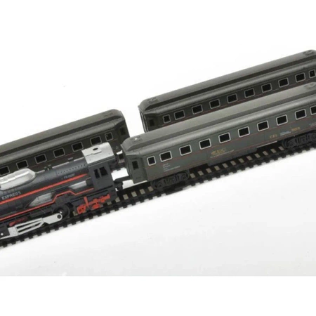 Zestaw Realistyczna Kolejka Rail King - Parowóz + 3 Wagony