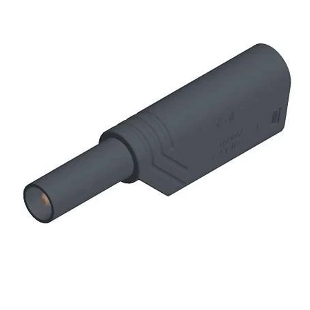 Wtyk bezpieczny 4mm z gniazdem 4mm, przykręcany, 24A, czarny