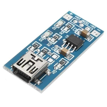 Moduł Ładowania baterii Mini USB 1A na Li-pol 1S - 4-8V - TP4056