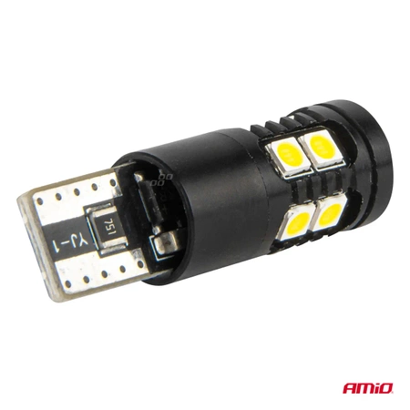 Żarówka samochodowa LED CANBUS T10 W5W 12V / 24V AMIO-04259, 2szt