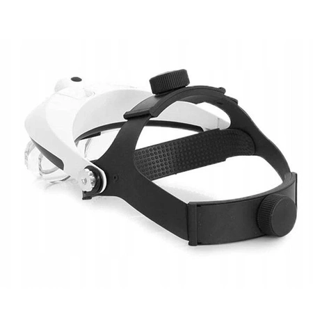 Lupa nagłowna LED MG81001-H, 2LED, 5 wymiennych szkieł, 2 paski regulacyjne