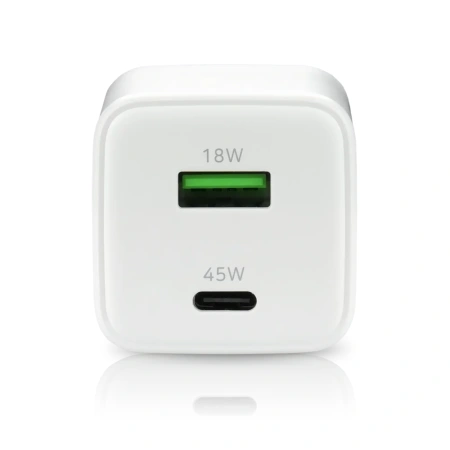 Ładowarka sieciowa everActive GaN SC-450Q z gniazdem USB oraz USB-C PD PPS QC4+ 45W