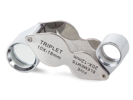 Składana lupa jubilerska kieszonkowa10x 20x stalowa