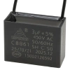 Kondensator rozruchowy do silnika 3µF 450VAC, CBB61, przewody 20 cm, 38 × 17 × 28 mm, EPERS