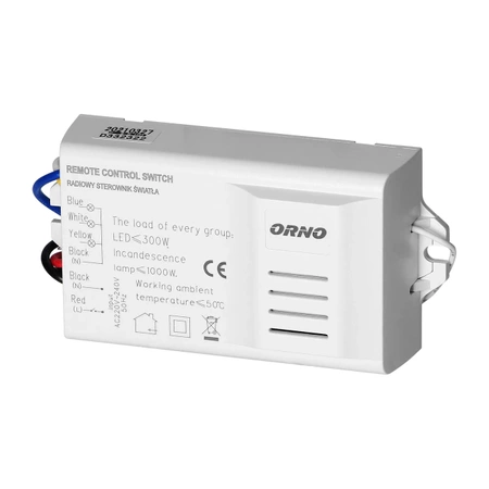 Bezprzewodowy 3-kanałowy sterownik oświetlenia z pilotem OR-GB-447