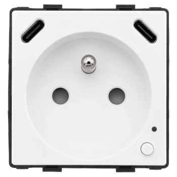 Gniazdko elektryczne z uziemieniem z USB C+C 20W z pomiarem energii (watomierz) WiFi i Bluetooth białe podtynkowe (moduł bez ramki) - TAWOIA Smart Home