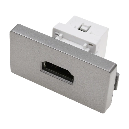 Moduł 1/2 - gniazdo HDMI - szary - kompatybilny z ramkami Tawoia Glass